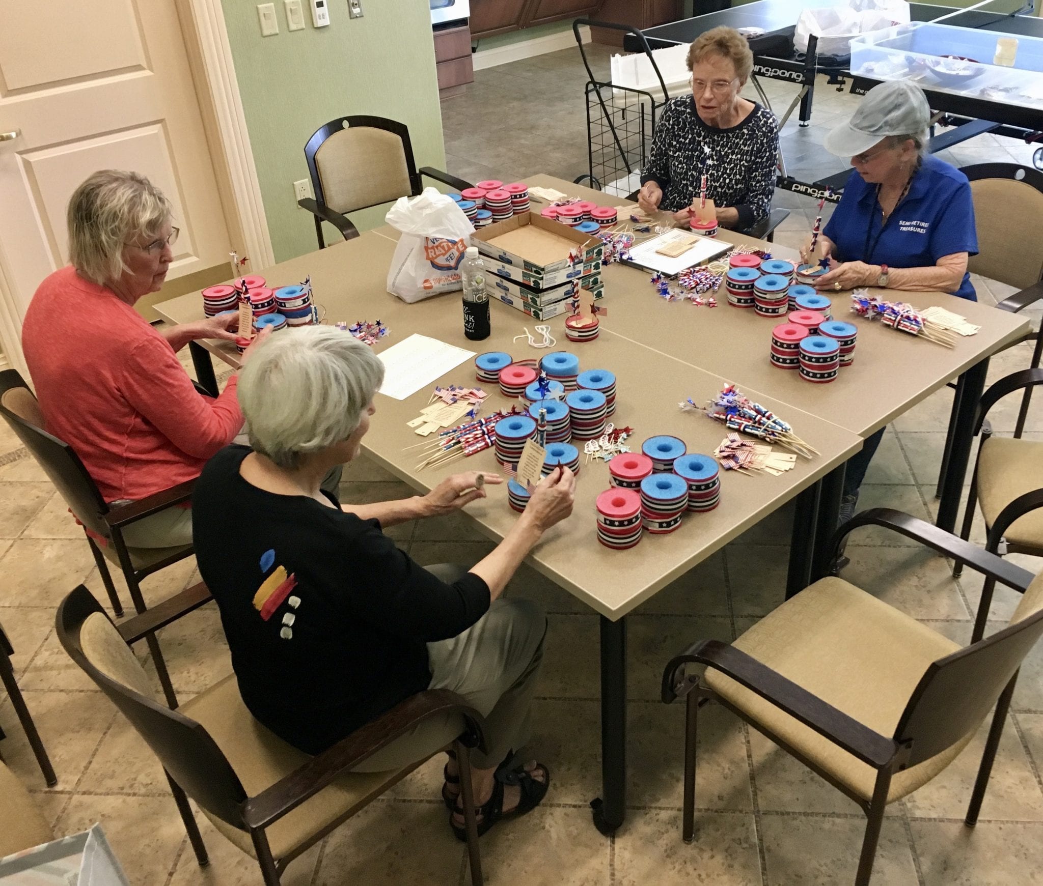 Made in the USA: Terraces’ Artists & Crafters Create Special July 4th Gifts for Assisted Living Residents